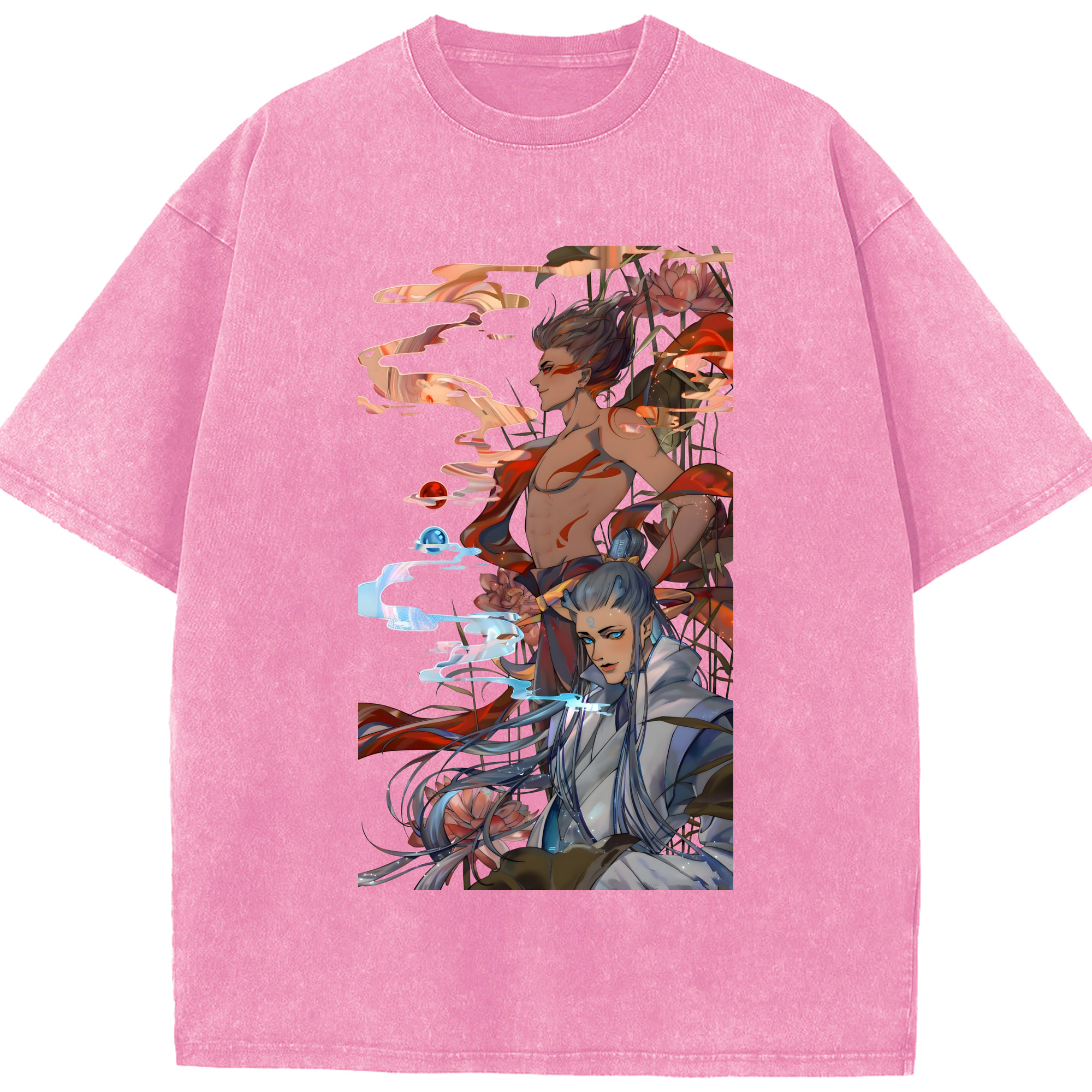 （画像用） Ne Zha 2 ナタ 魔童の大暴れ 綿100% ヴィンテージ風 半袖Tシャツ（フロントプリント）